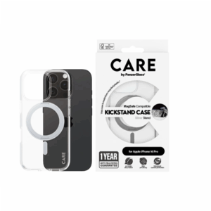 CARE Feature Case | Back cover | Apple | iPhone 16 PRO | Recycled plastic | Silver | Kickstand & MagSafe - Image 3