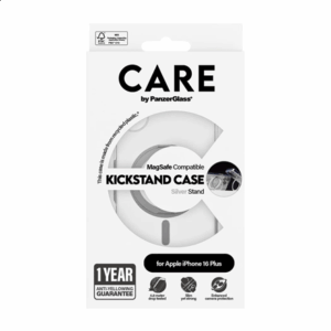CARE by PanzerGlass Case Feature | Back protection | Apple | iPhone 16 Plus | Recycled plastic | Silver | Kickstand & MagSafe - Image 5