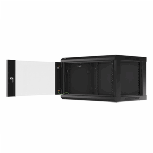 Lanberg | Rack cabinet 19" wall-mount 6U/600x450 (flat pack) with glass door V2 | WF01-6406-10B | Black - Image 5
