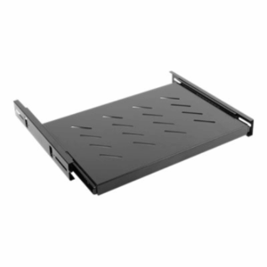 Lanberg 19" sliding shelf 1U/465x347mm, max load capacity up to 60kg | AK-1006-B | Black - Image 2