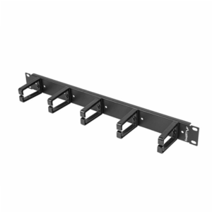 Lanberg 19" cable management panel with 5 plastic holders 1U type B | AK-1202-B | Black - Image 3