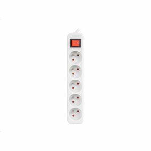 Lanberg Cable Power Strip, 5X French Outlets with Switch, Quality-Grade Copper, 3 m | PS1-05E-0300-W - Image 3