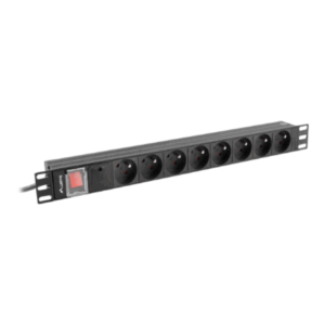 Lanberg Power Distribution Unit (PDU) 19" 1U 16A 2m 8x French Outlets | PDU-08E-0200-BK - Image 2