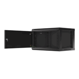 Lanberg | Rack cabinet 19" wall-mount 6U/600x450 for self-assembly with metal door (flat pack) | WF01-6406-00B | Black - Image 2