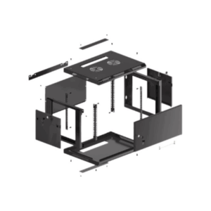 Lanberg | Rack cabinet 19" wall-mount 6U/600x450 for self-assembly with metal door (flat pack) | WF01-6406-00B | Black - Image 8