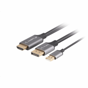 Lanberg HDMI (M) to Displayport (M) cable 4K, Black | CA-HDDP-20CU-0018-BK | 1.8 m - Image 2