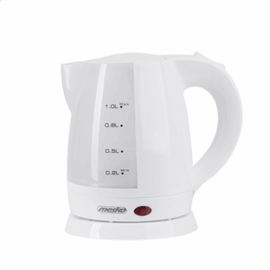 Mesko | Kettle | MS 1276 | Standard | 1600 W | 1 L | Plastic | 360° rotational base | White - Image 2