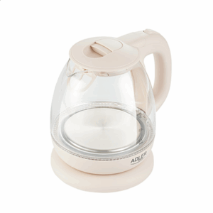 Adler | Kettle | AD 1283C | Electric | 900 W | 1 L | Glass/Stainless steel | 360° rotational base | Cream - Image 4