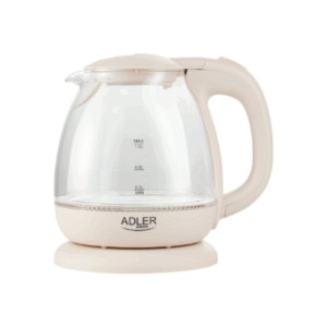 Adler | Kettle | AD 1283C | Electric | 900 W | 1 L | Glass/Stainless steel | 360° rotational base | Cream - Image 6
