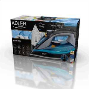 Adler | Iron | AD 5032 | Steam Iron | 3000 W | Water tank capacity 350 ml | Continuous steam 45 g/min | Steam boost performance 80 g/min | Blue/Grey - Image 5