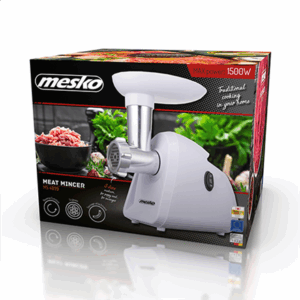Mesko | Meat mincer | MS 4809 | White | 350 W | Middle size sieve; mince sieve; poppy sieve; plunger; sausage filler - Image 2