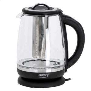 Camry | Kettle | CR 1290 | Standard | 2200 W | 2 L | Plastic/glass | 360° rotational base | Black/Transparent - Image 3