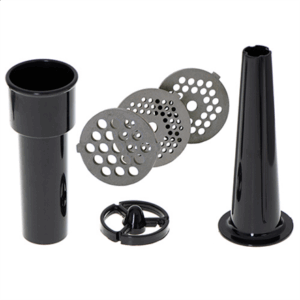 Adler | Meat mincer | AD 4811 | Black | 600 W | Number of speeds 1 | Throughput (kg/min) 1.8 | 3 replaceable sieves: 3mm for grinding poppies and preparing meat and vegetable stuffing; 5mm for meatballs, Roman roast and beef burgers; 7mm for coarsely ground sausages, offal sausages and pates; Charging tray; Pusher - Image 8