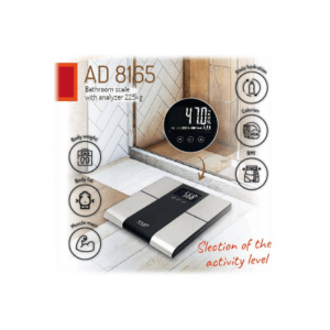 Adler | Bathroom scale with analyzer | AD 8165 | Maximum weight (capacity) 225 kg | Accuracy 100 g | Body Mass Index (BMI) measuring | Stainless steel/Black - Image 15