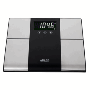 Adler | Bathroom scale with analyzer | AD 8165 | Maximum weight (capacity) 225 kg | Accuracy 100 g | Body Mass Index (BMI) measuring | Stainless steel/Black - Image 3