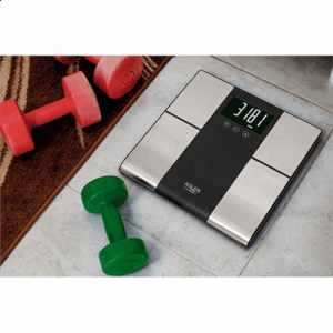 Adler | Bathroom scale with analyzer | AD 8165 | Maximum weight (capacity) 225 kg | Accuracy 100 g | Body Mass Index (BMI) measuring | Stainless steel/Black - Image 7