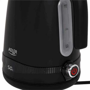 Adler | Kettle | AD 1295b | Electric | 2200 W | 1.7 L | Stainless steel | 360° rotational base | Black - Image 3