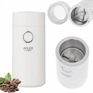 Adler | Coffee grinder | AD4446wg | 150 W | Coffee beans capacity 75 g | Lid safety switch | White - Image 3