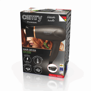 Camry | Plaukų džiovintuvas | CR 2261 | 1400 W | Number of temperature settings 2 | Metallic Grey/Gold - Image 7