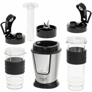 Adler | Blender | AD 4081 | Tabletop | 800 W | Jar material BPA Free Plastic | Jar capacity 0.4 + 0.57 L | Ice crushing | Black/Stainless steel - Image 4
