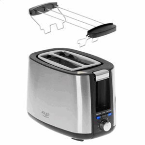 Adler | Toaster | AD 3214 | Power 750 W | Number of slots 2 | Housing material Stainless steel | Silver - Image 5