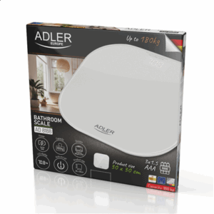 Adler Bathroom Scale | AD 8188 | Maximum weight (capacity) 180 kg | Accuracy 100 g | White - Image 4