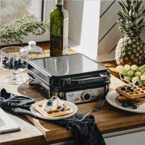 Adler Waffle Maker | AD 3083 | 1800 W | Number of pastry 4 | Belgium | Silver/Black - Image 9