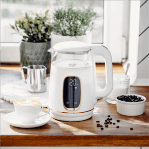 Adler Virdulys with LED Display | AD 1305 | Electric | 2200 W | 1.7 L | Plastic | 360° rotational base | White/Gold - Image 12