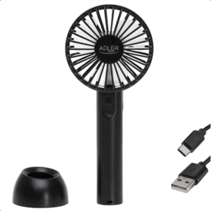 Adler Mini USB Fan | AD 7338 | Desk fan | Black | Diameter 7 cm | Number of speeds 3 - Image 4