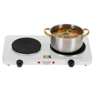 Adler Hot Plate | AD 6520 | Number of burners/cooking zones 2 | White | Electric - Image 3