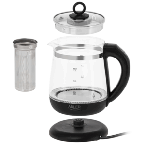 Adler Virdulys | AD 1299 | Electric | 2200 W | 1.5 L | Glass | 360° rotational base | Black - Image 9