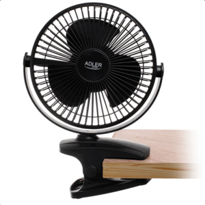 Adler Rechargeable Clip-on Desk Fan | AD 7342 | Table Fan | Black | Diameter 15.5 cm | Number of speeds 3 | Oscillation | 5 W - Image 7