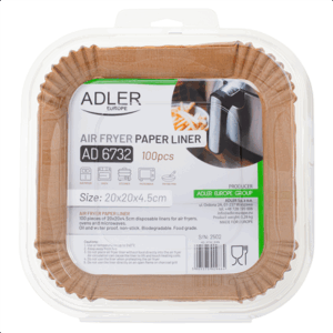 Adler Paper Liners for Air Fryer | AD 6732 | 100 | Dimensions (W x L) 20 x 20 x 4.5 cm - Image 9