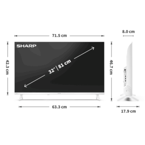 Sharp | 32HF2265EW | 32 | Smart TV | Google TV | White - Image 9