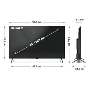 Sharp | 43HP5265E | 43 | Smart TV | Google TV | HD | Black - Image 9