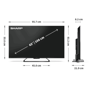 Sharp | 43HR7265E | 43 | Smart TV | Google TV | Black - Image 10