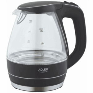 Kettle | Adler | Kettle | AD 1224 | Standard | 2000 W | 1.5 L | Glass | 360° rotational base | Black - Image 2