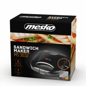 Mesko | Sandwich maker | MS 3032 | 750 W | Number of plates 1 | Number of pastry 2 | Black - Image 5
