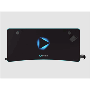 Onex | Gaming Desk w/Cup holder, headset hook, Gamepad holder, Full coverage mouse pad | GD1200H | Black - Image 5