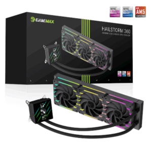 Gamemax CPU Liquid Cooler | HAILSTORM 360 LCD BK | Black