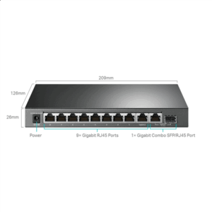 Switch|TP-LINK|Desktop/pedestal|9x10Base-T / 100Base-TX / 1000Base-T|1x10/100/1000BASE-T/SFP combo|PoE+ ports 8|123 Watts|TL-SG1210MPE - Image 4