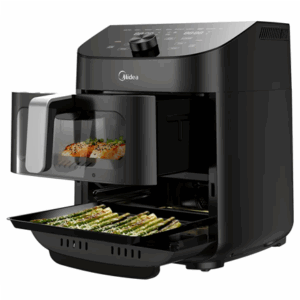 Midea Two Zone Airfryer | MAD1100DADK | Power 1850 W | Capacity 4.4/6.4 L | Rapid Air technology | Black - Image 5