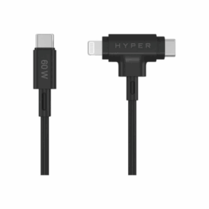Hyper HyperJuice Silicone USB-C to USB-C and Lightning Hybrid 60W Cable - Image 2