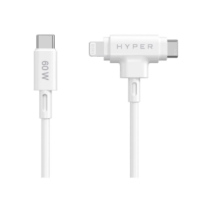 Hyper HyperJuice Silicone USB-C to USB-C and Lightning Hybrid 60W Cable - Image 2
