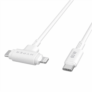 Hyper HyperJuice Silicone USB-C to USB-C and Lightning Hybrid 60W Cable - Image 3