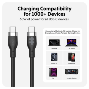 Hyper HyperJuice USB-C Silicone Charging Cable | HJ4011BKGL - Image 3