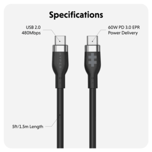 Hyper HyperJuice USB-C Silicone Charging Cable | HJ4011BKGL - Image 6