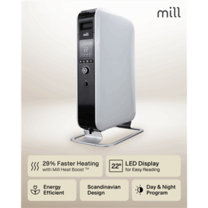 Mill | Heater | AB-H2000DN | Oil Filled Radiator | Number of power levels 3 | Power 2000 W | Suitable for rooms up to 24-34 m³ | White - Image 12