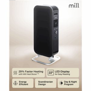 Mill | Heater | AB-H1000DN | Oil Filled Radiator | 1000 W | Number of power levels 3 | Suitable for rooms up to 12-16 m² | Black - Image 10