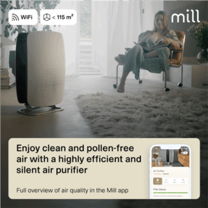 Mill | Silent Pro Air Purifier | APSILENT | Suitable for rooms up to 115 m² | 68.3 m³ | White/Black - Image 6